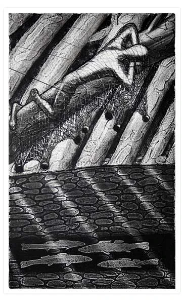 К. Губайдуллин. Сом. Офорт, акватинта. 1992.